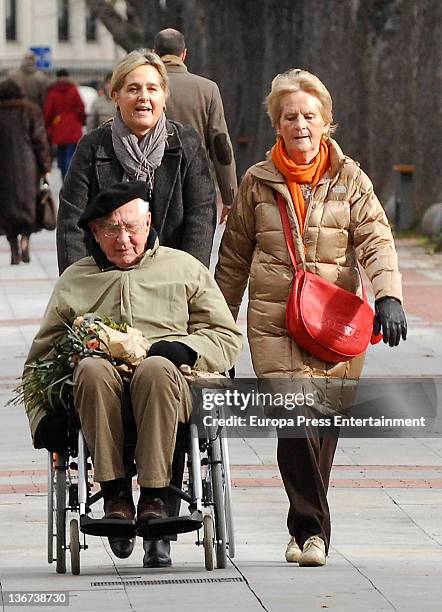 Inaki Urdangarin's father Juan Maria Urdangarin, mother Claire Liebaert and sister Ana Urdangarin are seen on December 30, 2011 in Vitoria-Gasteiz,...
