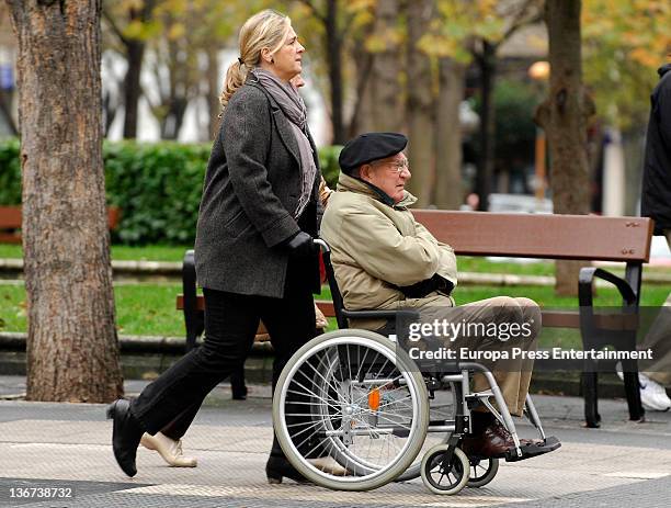 Inaki Urdangarin's father Juan Maria Urdangarin and sister Ana Urdangarin are seen on December 30, 2011 in Vitoria-Gasteiz, Spain.