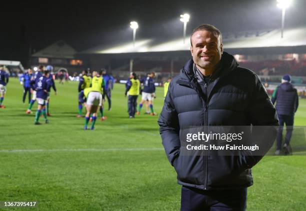 Welsh and British Lion Jamie Roberts poses for an image ahead the Dragons v Benetton Rugby in the United Rugby Championship match at Rodney Parade on...