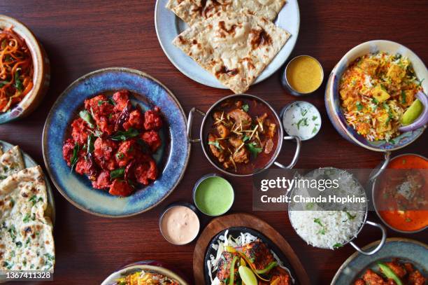 indian dinner - indian food foto e immagini stock