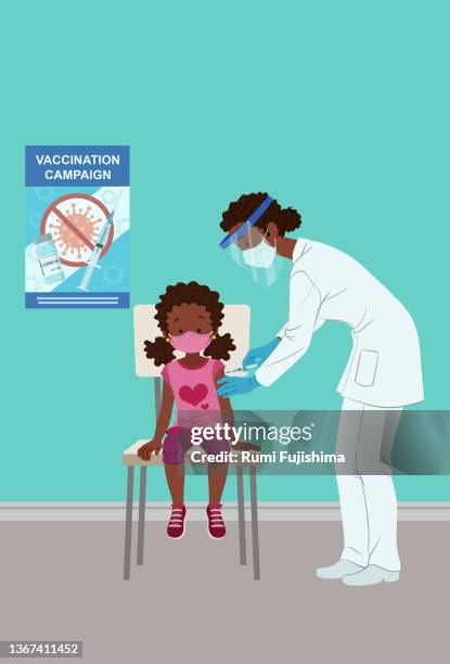 childhood immunization - pediatric nurse stock illustrations