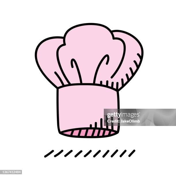 illustrazioni stock, clip art, cartoni animati e icone di tendenza di cappello da chef doodle 6 - cappello da cuoco