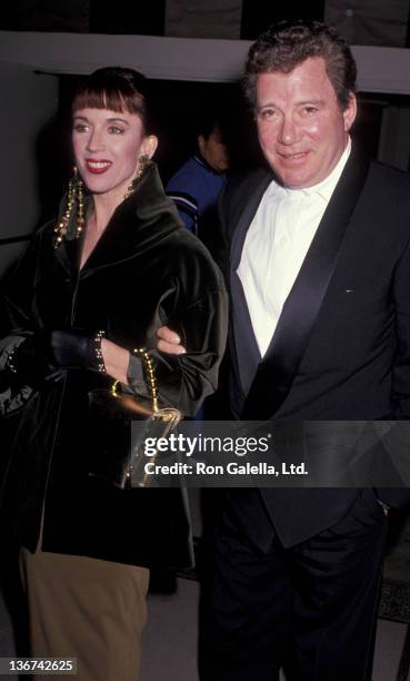 William Shatner and Marcy Lafferty attend National Jewish Fund Benefit Dinner Gala on November 29, 1989 at the Beverly Hilton Hotel in Beverly Hills,...