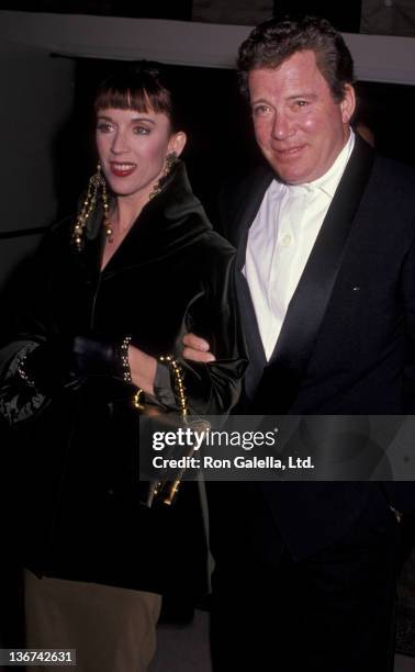 William Shatner and Marcy Lafferty attend National Jewish Fund Benefit Dinner Gala on November 29, 1989 at the Beverly Hilton Hotel in Beverly Hills,...