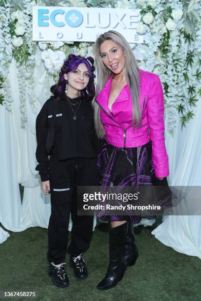 Sophia Abraham and Farrah Abraham attend Debbie Durkin's Ecoluxe Film & Music Experience at The Beverly Hilton on January 28, 2022 in Beverly Hills,...