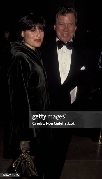 William Shatner and wife Marcy Lafferty attend 49th Annual Golden Globe Awards on January 18, 1992 at the Beverly Hilton Hotel in Beverly Hills,...