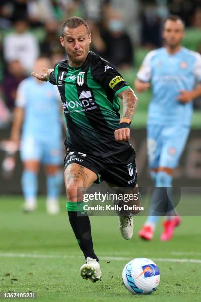 Alessandro Diamanti of Western United controls the ball during the round 12 A-League Men's match between Western United and Melbourne City at AAMI...