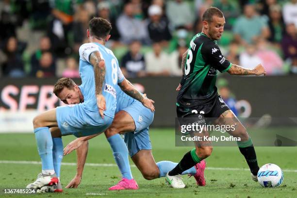 Alessandro Diamanti of Western United controls the ball during the round 12 A-League Men's match between Western United and Melbourne City at AAMI...