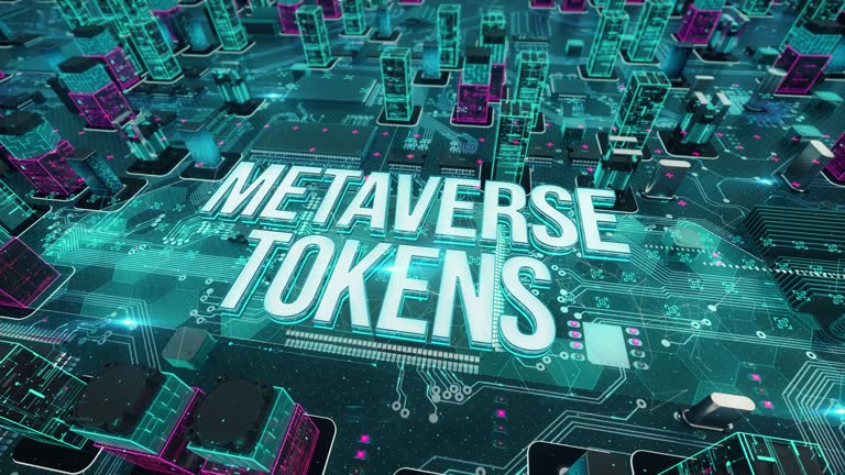 Digital Ras Token Metaverse Tokens with digital technology hitech concept 동영상 (1367497958 ...