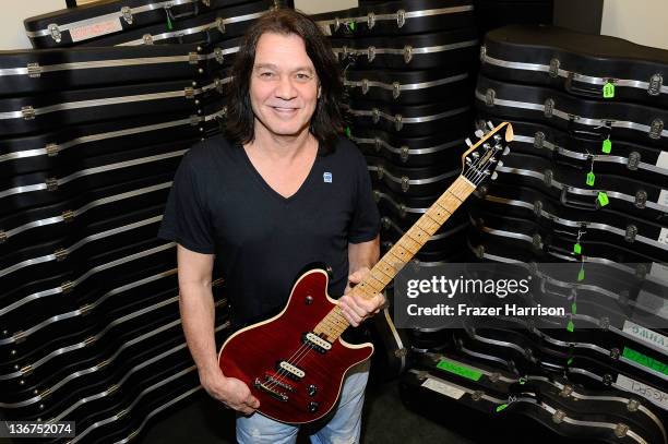 Musician Eddie Van Halen donates 75 electric guitars from his personal collection to The Mr. Holland's Opus Foundation, a non-profit organization...