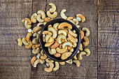 Ceramic bowl with cashew nuts