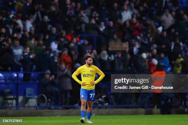 Patrick Roberts of Sunderland looks dejected during the Sky Bet League One match between Bolton Wanderers and Sunderland at University of Bolton...