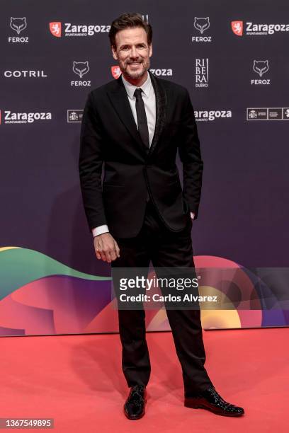 Daniel Grao attends 'Feroz Awards' red carpet at Zaragoza's Auditorium on January 29, 2022 in Zaragoza, Spain.