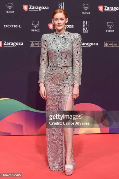 Ana Polvorosa attends 'Feroz Awards' red carpet at Zaragoza's Auditorium on January 29, 2022 in Zaragoza, Spain.