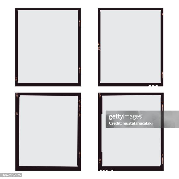 empty medium format film frames - medium format camera stock illustrations