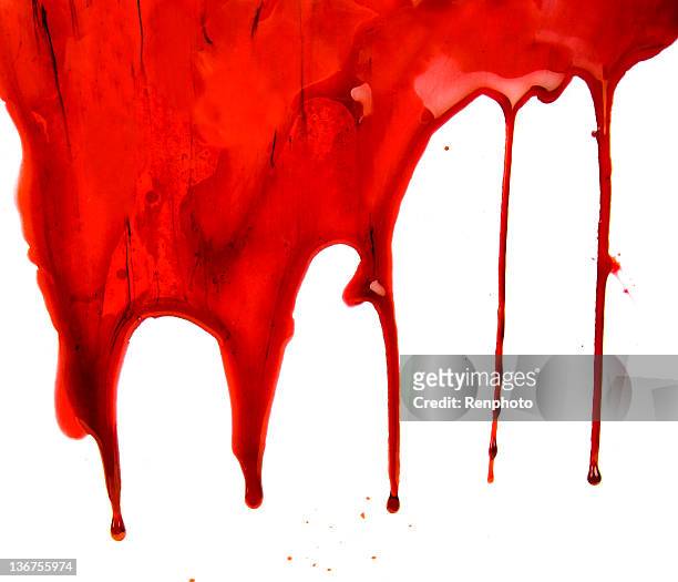 blood dripping on white background - blood stock pictures, royalty-free photos & images