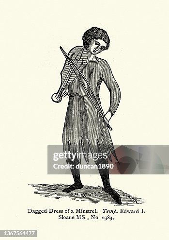 Minstrel Renaissance Medieval Minstrel Playing A Rebec A Bowed Stringed Instrument Of The ...