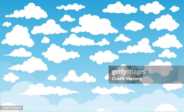 stockillustraties, clipart, cartoons en iconen met clouds set - wolken