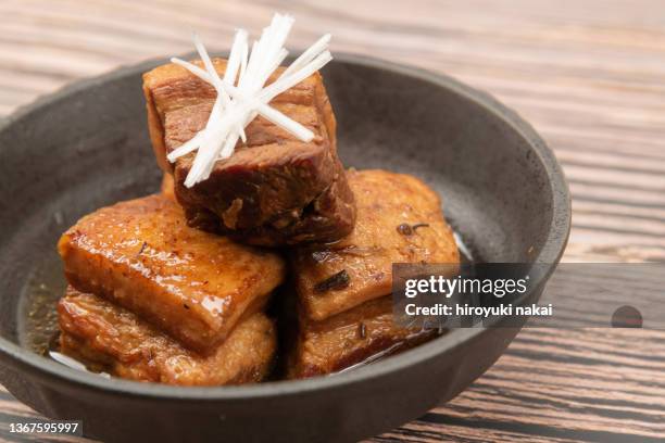 pork cubes - char siu pork stock-fotos und bilder