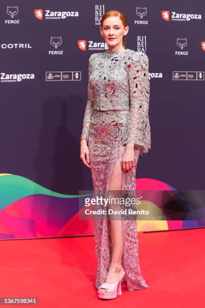 Ana Polvorosa attends the Feroz Awards red carpet at Zaragoza's Auditorium on January 29, 2022 in Zaragoza, Spain.