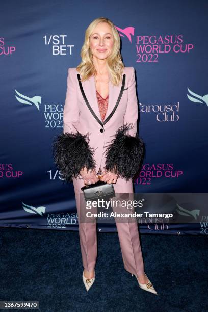 Belinda Stronach, Chairman, Chief Executive Officer and President of 1/ST attends the 2022 Pegasus World Cup at Gulfstream on January 29, 2022 in...