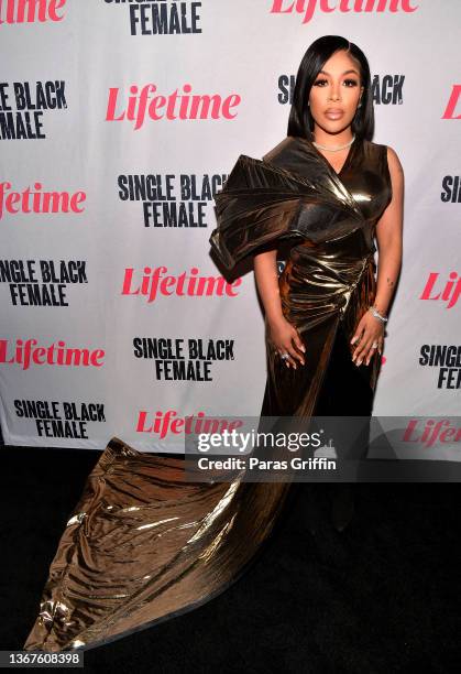 Michelle attends the Atlanta screening of "Single Black Female" at IPIC Theaters at Colony Square on January 29, 2022 in Atlanta, Georgia.