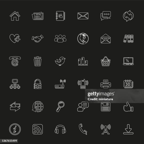 ilustrações de stock, clip art, desenhos animados e ícones de web and communication icons - interface gráfica do usuário