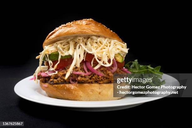 cemita poblana mexican food from puebla - puebla mexico stock pictures, royalty-free photos & images