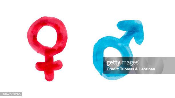 gender symbols on white. - gender stock pictures, royalty-free photos & images