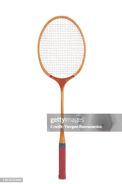 badminton racquet isolated on white background - tennis racquet isolated stock pictures, royalty-free photos & images