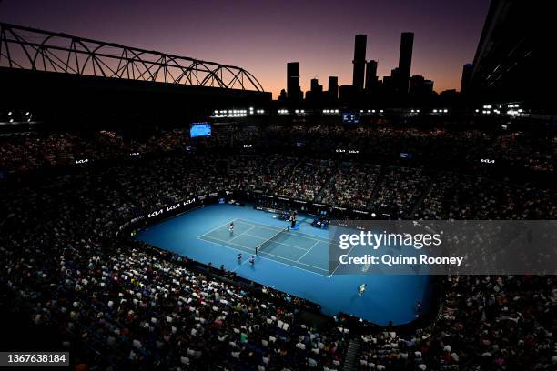 General view of Rod Laver Arena during the Men's Singles Final match between Rafael Nadal of Spain and Daniil Medvedev of Russia during day 14 of the...