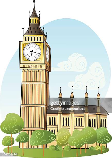 ilustraciones, imágenes clip art, dibujos animados e iconos de stock de el big ben, london - escapada urbana