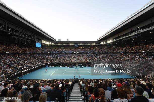 General view of Rod Laver Arena during the Men's Singles Final match between Rafael Nadal of Spain and Daniil Medvedev of Russia during day 14 of the...