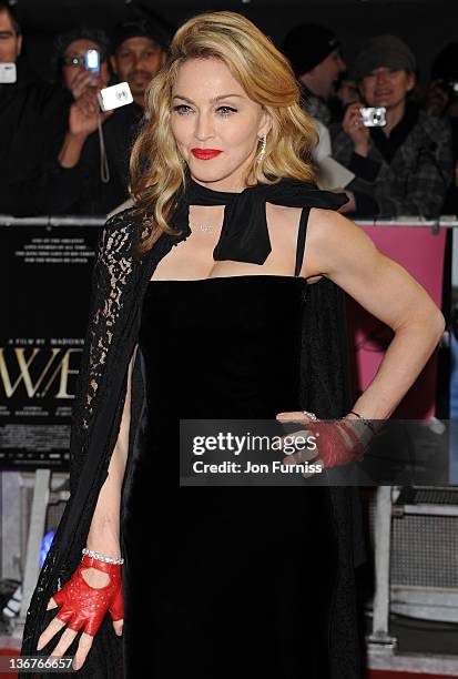 Madonna attends the UK premiere of W.E. At ODEON Kensington on January 11, 2012 in London, England.