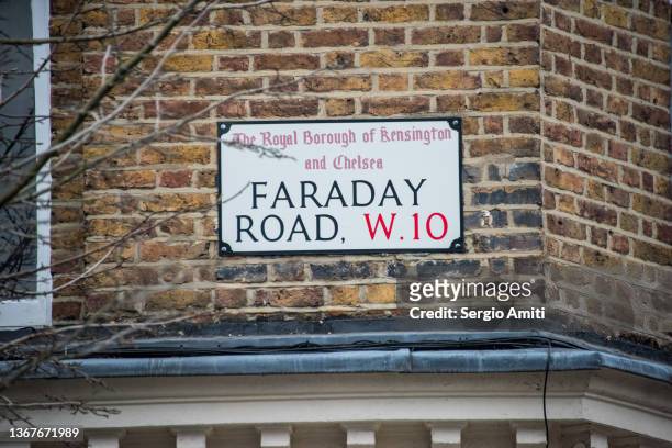 faraday road sign - street name sign stock pictures, royalty-free photos & images