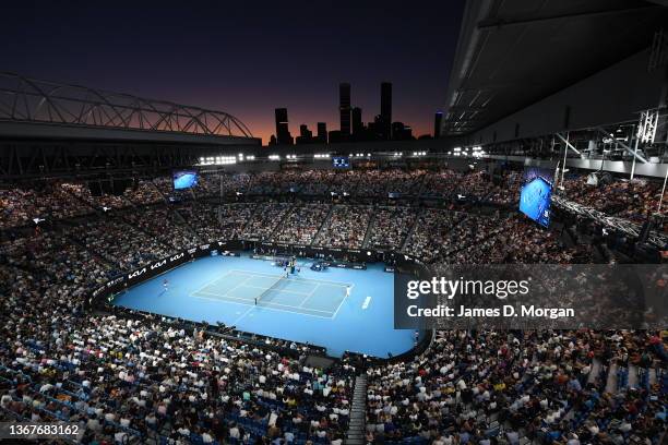 General view of Rod Laver Arena during the Men's Singles Final match between Rafael Nadal of Spain and Daniil Medvedev of Russia during day 14 of the...