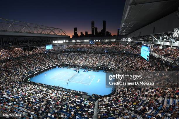 General view of Rod Laver Arena during the Men's Singles Final match between Rafael Nadal of Spain and Daniil Medvedev of Russia during day 14 of the...