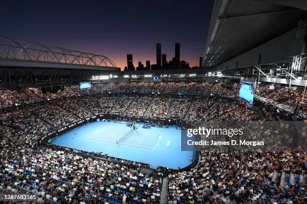 General view of Rod Laver Arena during the Men's Singles Final match between Rafael Nadal of Spain and Daniil Medvedev of Russia during day 14 of the...