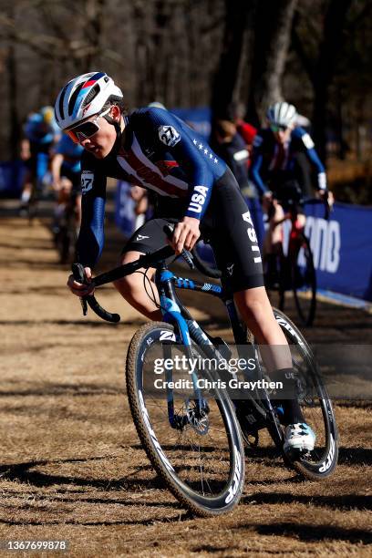 Magnus White of The United States competes during the 73rd UCI Cyclo-Cross World Championships Fayetteville 2022 - Men's Junior / #Fayetteville2022 /...