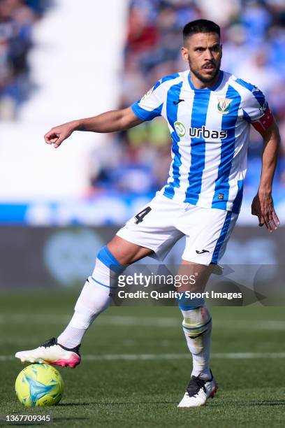 Recio of CD Leganes looks on during the LaLiga Smartbank match between CD Leganes and AD Alcorcon at Estadio de Butarque, on January 30, 2022 in...