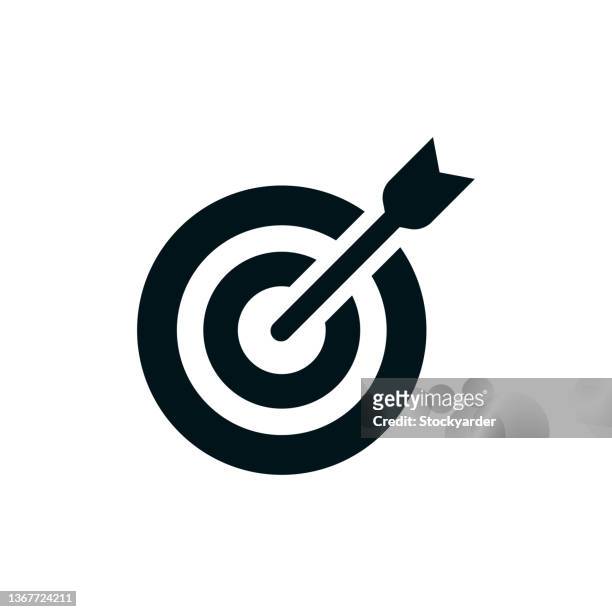 solides symbol für die zielerfassung - darts stock-grafiken, -clipart, -cartoons und -symbole