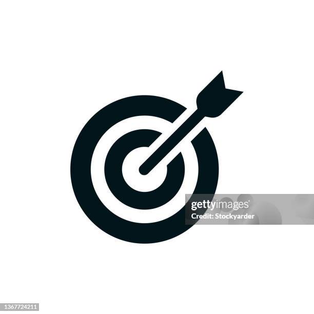 stockillustraties, clipart, cartoons en iconen met target acquisition solid icon - wishing