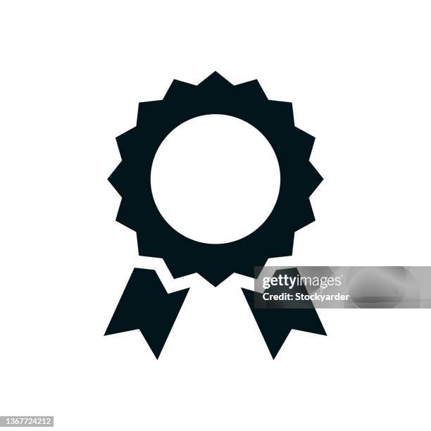 quality badge solid icon - certificate-icon stock illustrations