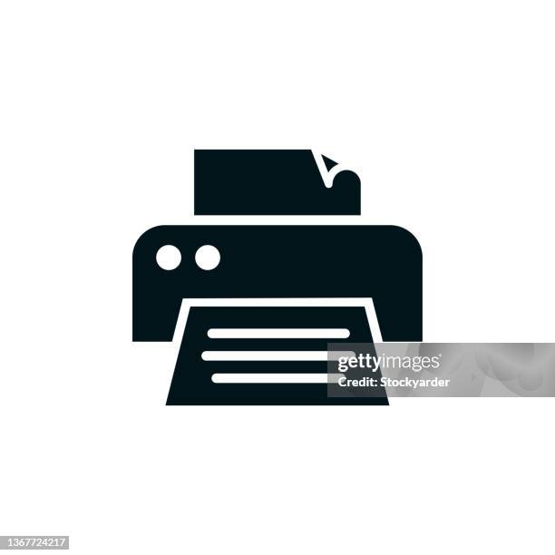 print and printing inks solid icon - factory worker white background stock illustrations