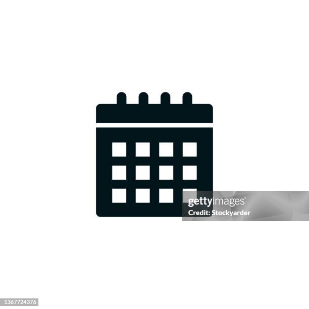 eligibility calendar solid icon - diary icon stock illustrations