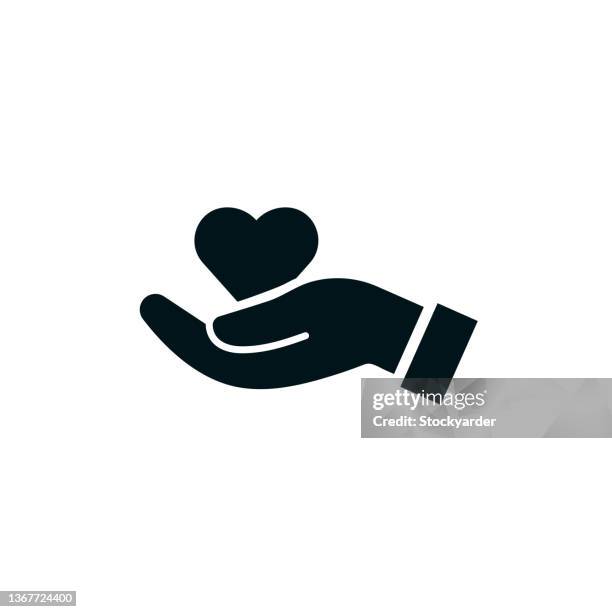 stockillustraties, clipart, cartoons en iconen met love and respect solid icon - gezondheidszorg en medicijnen