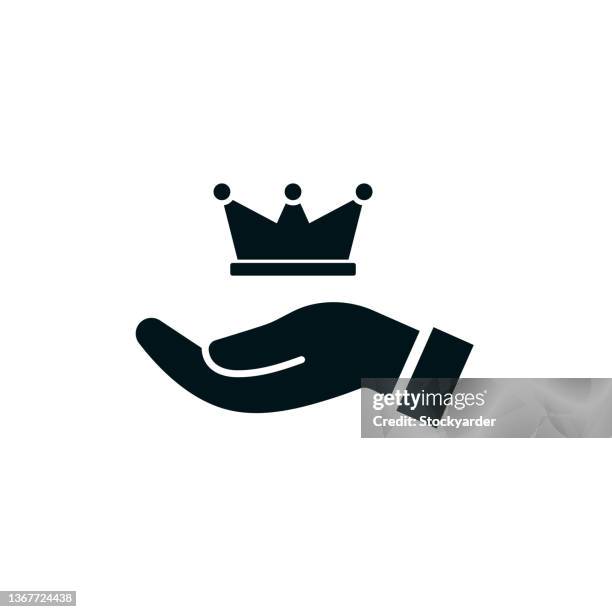 exclusive content solid icon - facebook status stock illustrations