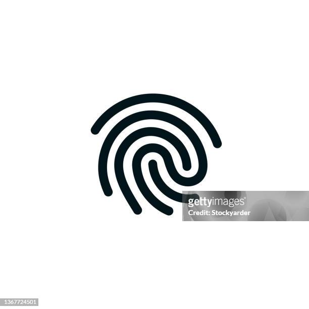 fingerprint impression solid symbol - fingerprinting stock-grafiken, -clipart, -cartoons und -symbole