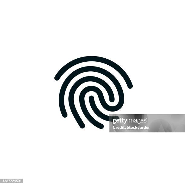 fingerprint impression solid icon - fingerprint stock illustrations