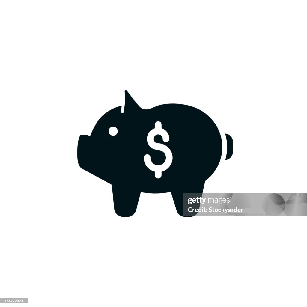Penny Saving Solid Icon